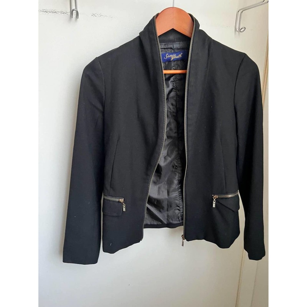 Sz S Black Zipper Lined Jacket